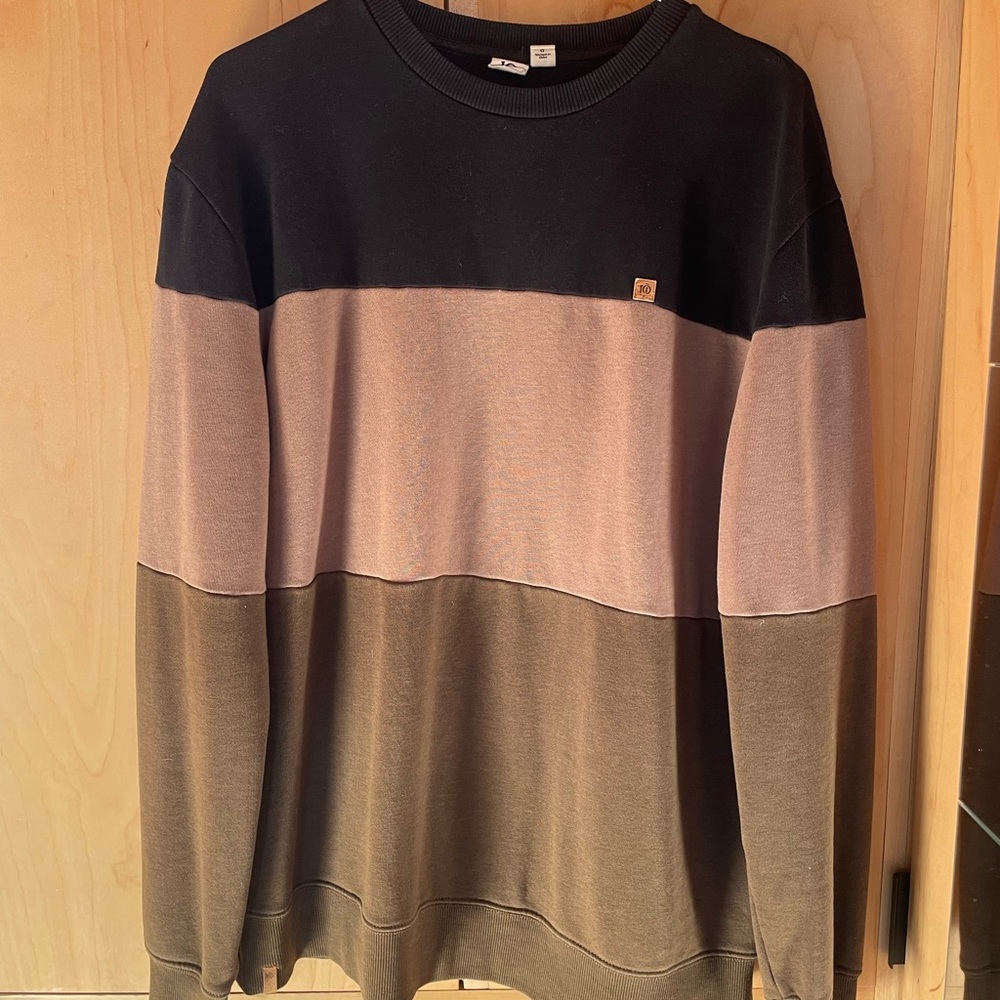 tentree Men's Black and Brown Crewneck Sweater